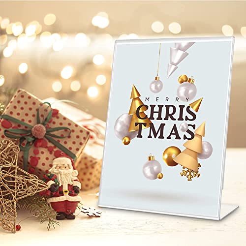 Image of Parikshit Sublimation 7x5 inch Portrait Acrylic Sign Holder Table top Display Stand for Exhibition menu Photo Flyer brochure (5X7 Inch - 4pc, Portrait)