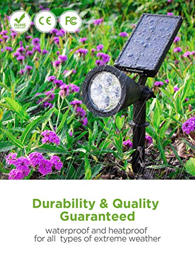 InnoGear Solar Lights Outdoor, Upgraded Waterproof Solar Powered Landscape Spotlights 2-in-1 Wall Light Decorative Lighting Auto On/Off for Pathway Garden Patio Yard Driveway Pool, Pack of 4 (Warm)