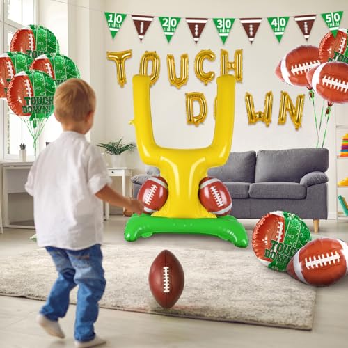Image of Football Party Supplies Kit - Goal Post Balloon Set for Football Birthday,Tailgate Celebrations & Decorations