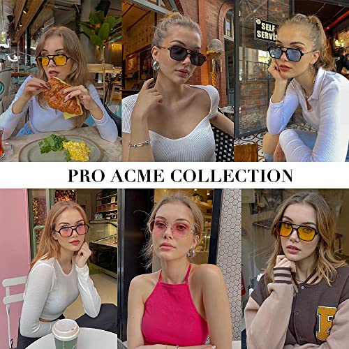 Pro Acme Vintage 70s Flat Pilot Aviator Sunglasses for Women Men, Small Frame Rectangular Glasses UV400 Protection Shades2