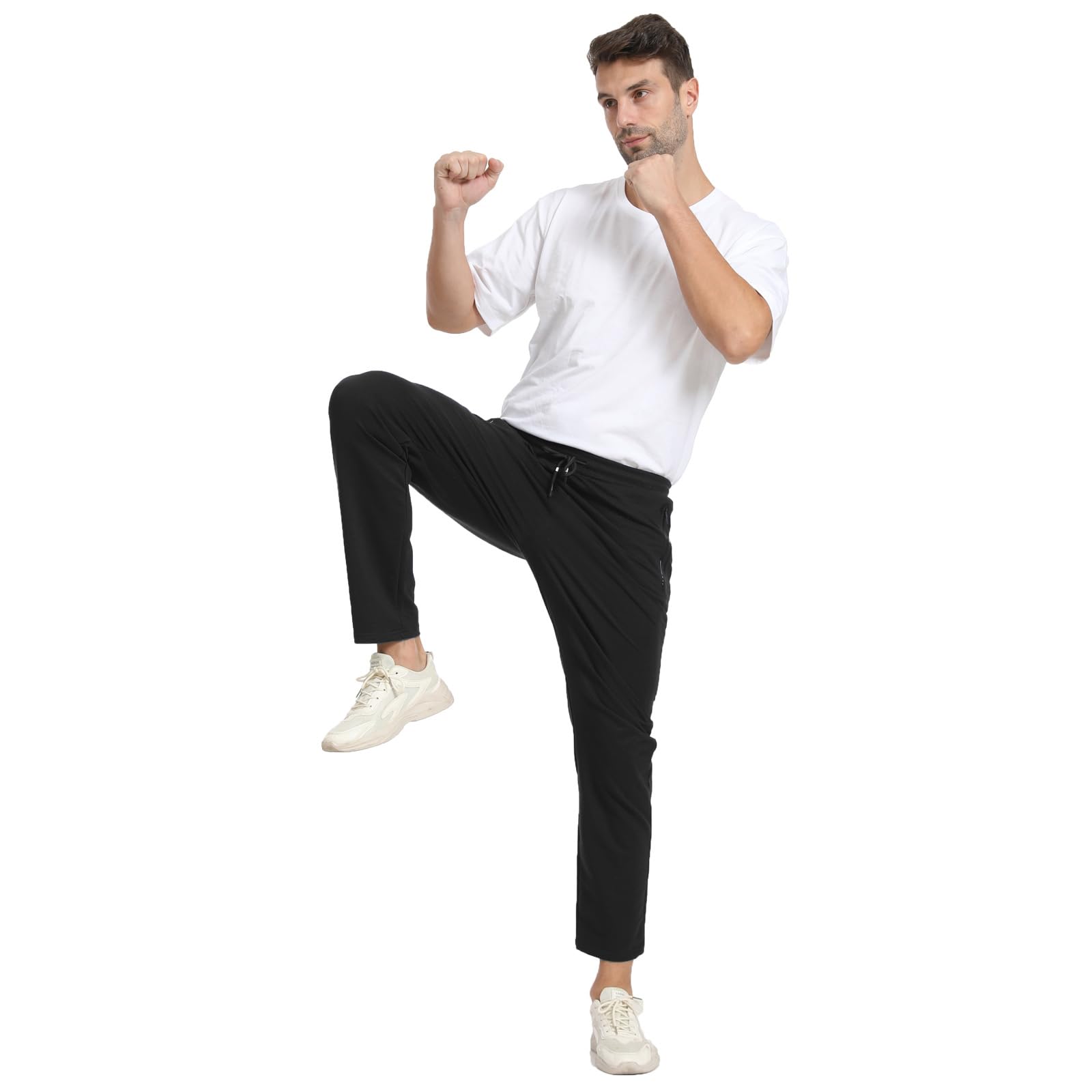 JustSun Jogginghose Herren Baumwolle Sporthose Herren Fitness mit Reißverschlusstaschen