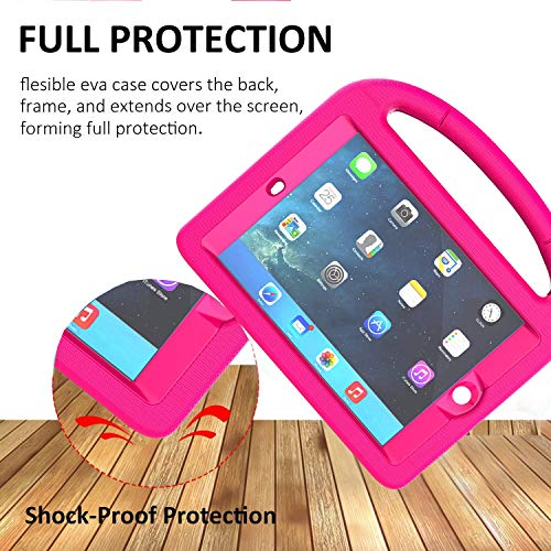 Avawo Kids Case For Ipad Mini 1 2 3 - Built-In Screen Protector Light Weight Shock Proof Handle Stand Kids Cover For Ipad Mini 1St Gen, Ipad Mini 2Nd Gen, Ipad Mini 3Rd Generation - Rose #TOP4