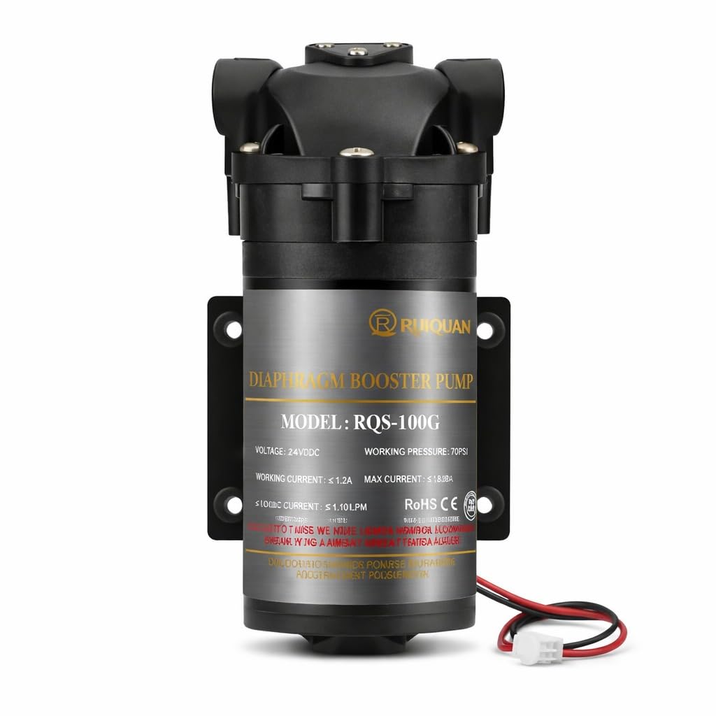 - Ruiquan RO Booster Pump - 100 GPD with Copper Winding | Compatible with All RO Water Purifiers (Including 2 ELOW) | One-Year Warranty - Enhance Your Water QC