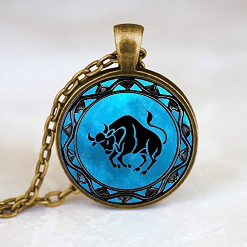 Taurus Pendant, Taurus Necklace, Taurus 