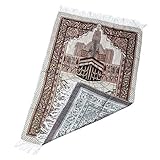 SOIMISS Muslimischen Gebet Teppich Baumwolle Islamischen Beten Matte Türkische Gebet Teppich Tragbare Reise Ramadan Teppich Islamischen Geschenk 110X70cm