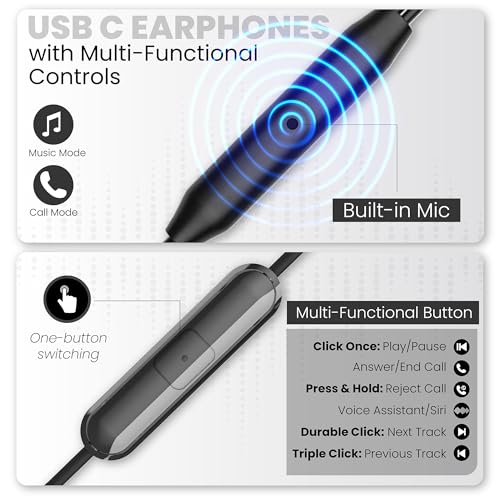 PHILIPS USB-C Wired Earbuds with Microphone, Secure Fit Over-Ear Sport Earhooks, Deep Bass 15mm Drivers, in-Line Controls, Plug-and-Play USB-C Earphones, Wired Open Ear Headphones for Running & Gym - image 4