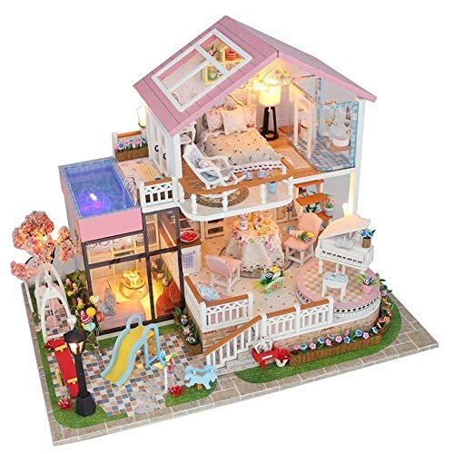 3D-Puzzles Aus Holz, Handgefertigt, Miniatur-Puppenhaus-Bausatz – Süße Romantische Prinzessin Pink Town Serie…