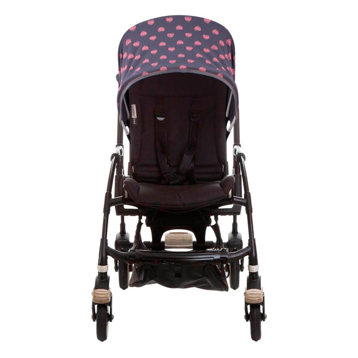 JYOKO KIDS Sonnendach für Kinderwagen kompatibel mit Bugaboo Bee 3, Bee Plus, Bee 5 (Fluor Heart)