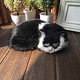 TXYFYP Realista Sueño Life Gato, Gato Juguete Suave, Imitación Peluche, Falso Felino Gatito, Emulación Sueño Respiración Juguete para Gato Mascota Gato, Fotografía Utilería Realista Sueño Gato