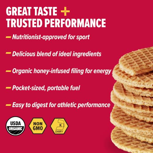Image of Honey Stinger Organic Peanut Butter Strawberry Waffle, Energy Stroopwafel for Exercise, Endurance and Performance, Sports Nutrition for Home & Gym, Pre & During Workout, 16.96 Ounces (Pack of 16)