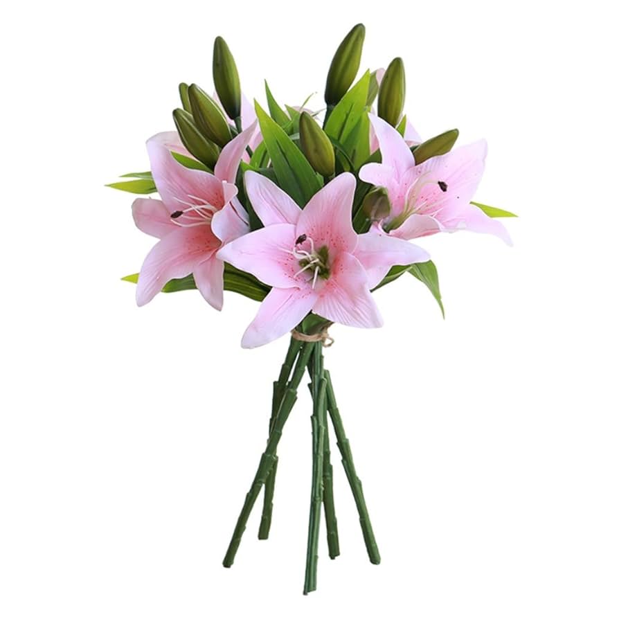 Amazon｜百合 ユリ 造花 花瓶付きセット 本物そっくり