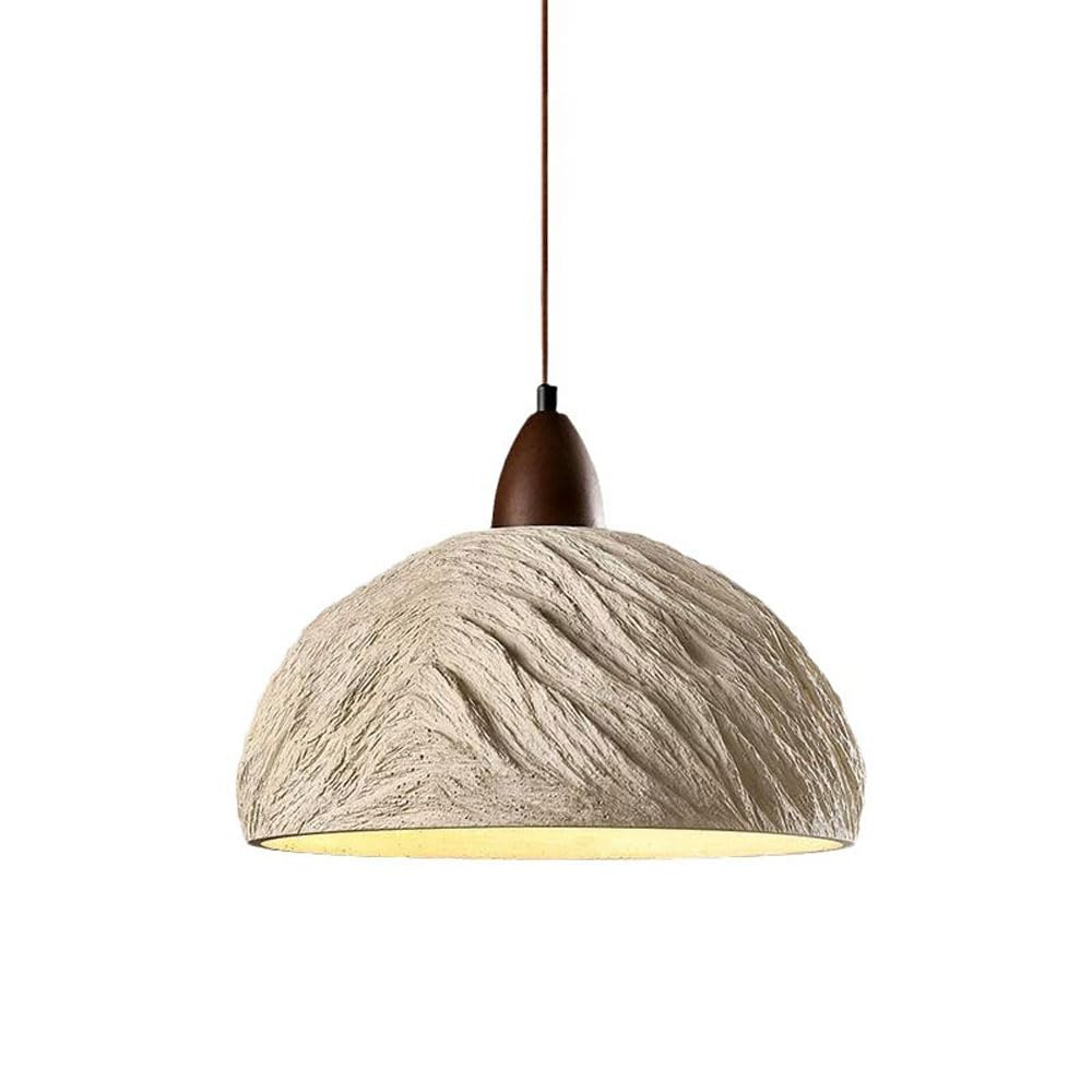 LYMSXAZOU Industrial Dome Pendant Light Cement Hanging Lamp Wood Accent Ceiling Lights Kitchen Island Lighting Dining Table Bedroom Small Chandelier