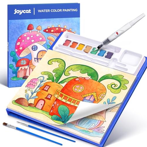 JoyCat album da colorare per bambini, set di pittura ad acquerello per bambini dai 3-5 ai 4-8 anni,attività di disegno artistico e artigianale, regalo di compleanno per ragazzi e ragazze