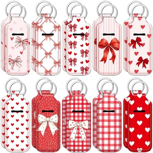 Ctosree 20 Pcs Valentine's Day Team Gifts Bulk Coquette Bow Lipst...