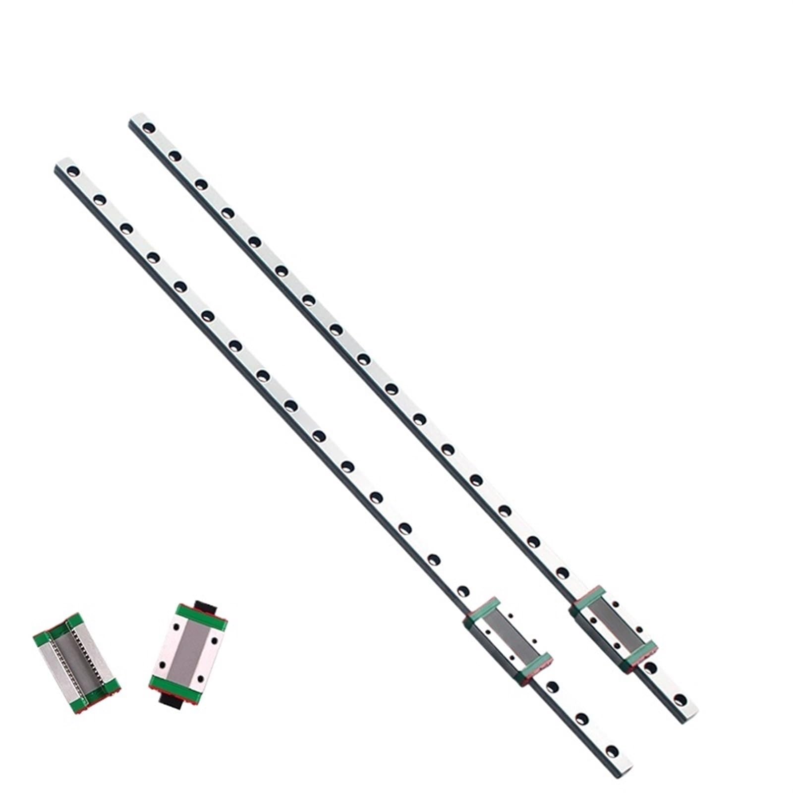 Linear Rail, Linear Sliding Gide 2PCS Linear Guide MGN9 L= 100 150 200 250 300 350 400 450 500 550mm +4PCS Mgn9H Block(550mm)