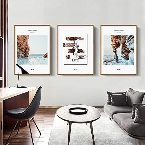 Toile impression nature scandinave 50x70 cm triptyque salon