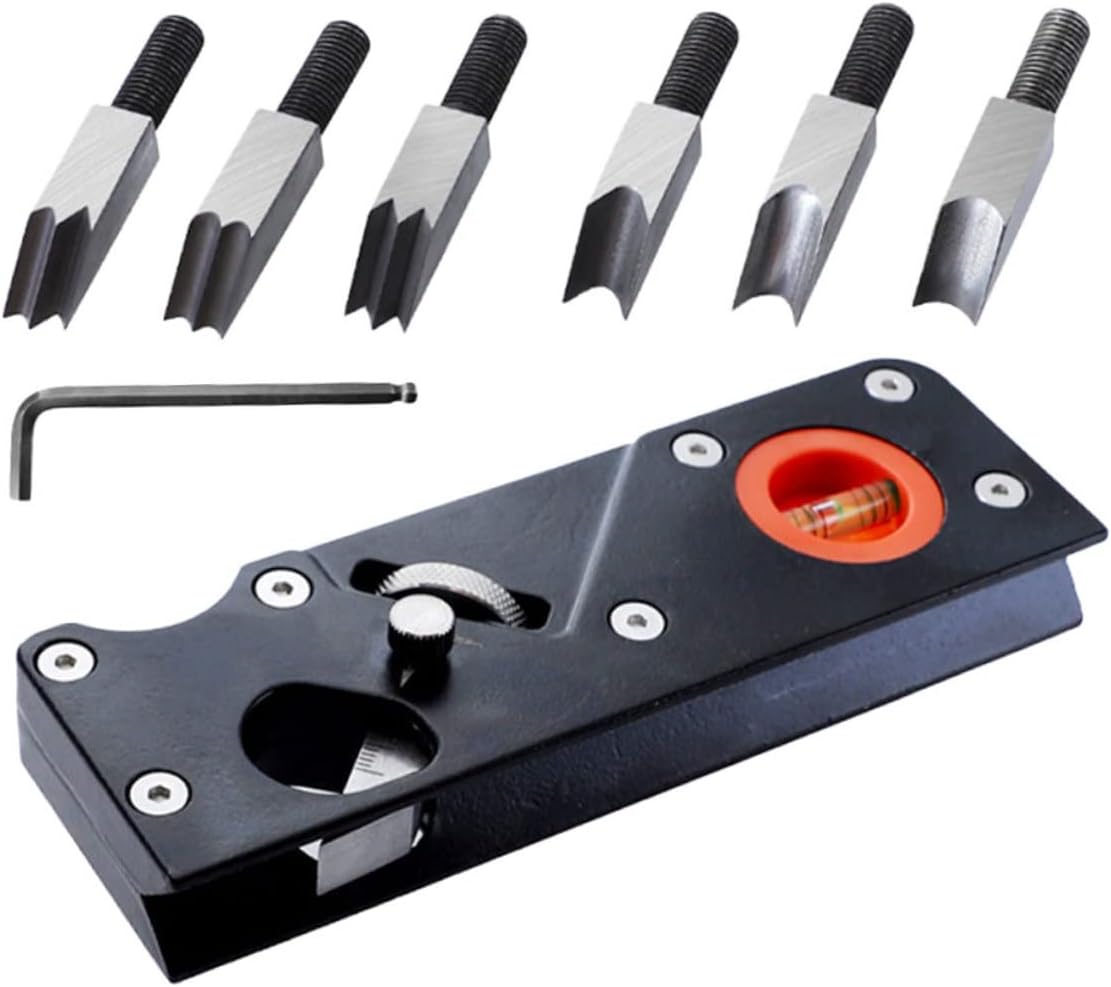TEHAUX 6-piece Chamfer Plane Set Essential Woodworking Tool Beveling Planer Professional Carpenter Plane for Trim Trimming Tool Suitable