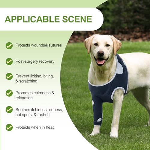 Image of Recovery Suits for Dog After Surgery, Waterproof and Soft Breathable Dog Sleeve E-Collar & Cone Alternative Surgical Suit, Male Female Pet Sleeve Anti Licking Wounds