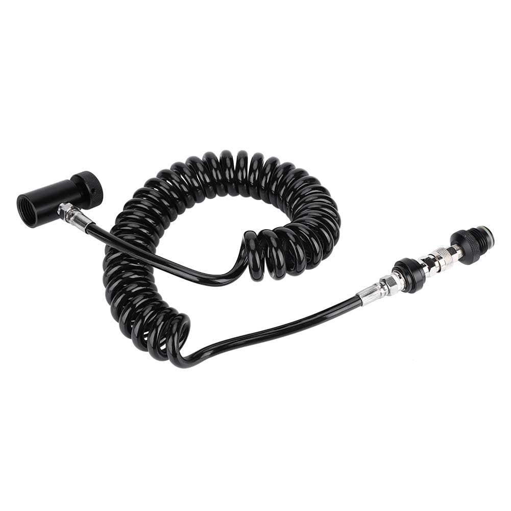 Tubo Flessibile Adattatore Per Paintball, Serbatoio Impieghi Gravosi Bobina Distanza O Ring Deluxe Remoto Frusta Riempimento Airsoft Della Val Spirale con Sgancio Rapido Collegamento Cilindro HPA CO2