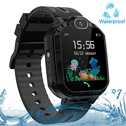 Kids Smart Watch Waterproof, GPS/LBS Tracker SOS Call Smartwatch Phone for Kids 3-12