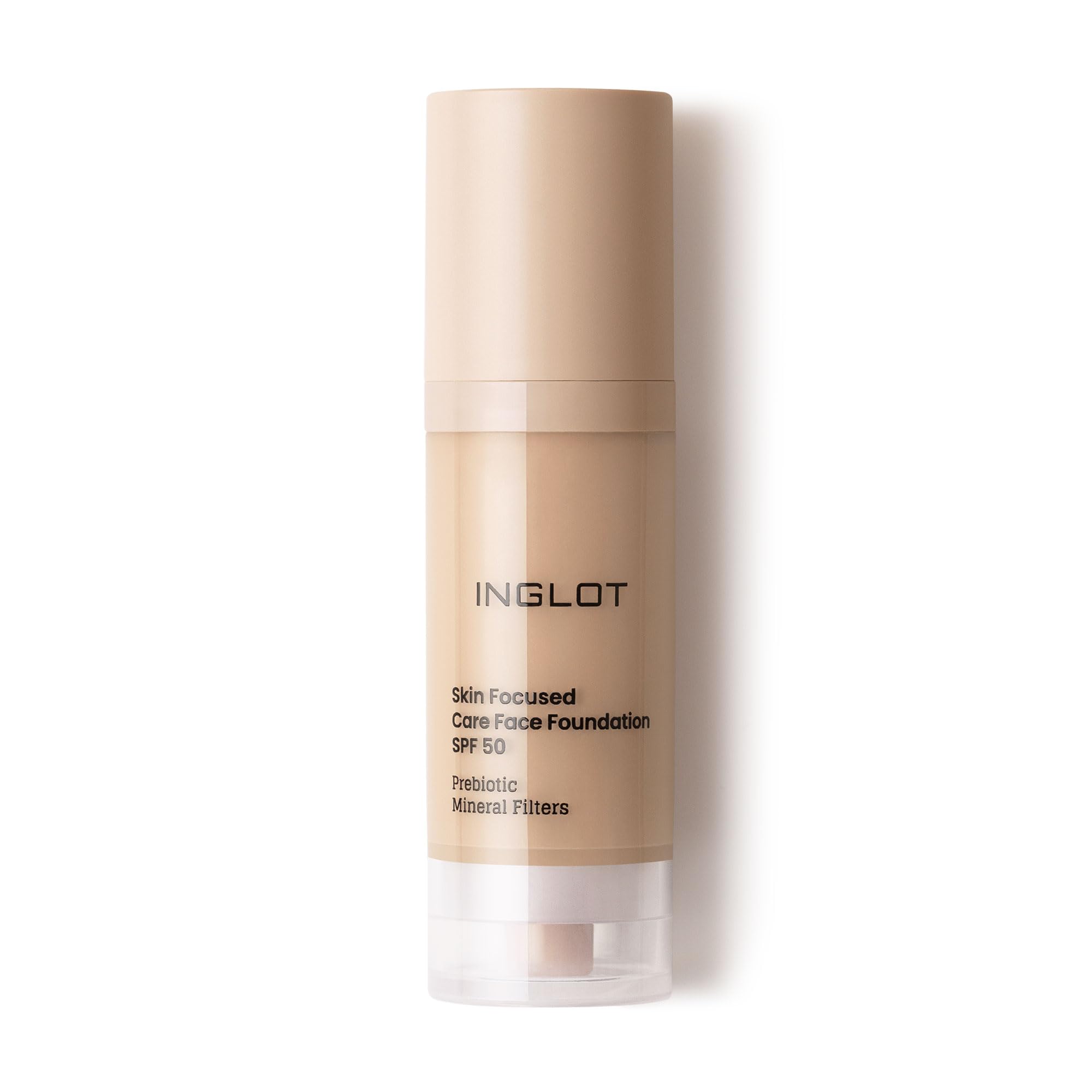 Base de maquillaje iluminadora Inglot con beneficios para el cuidado de la piel | Protección solar | Fórmula vegana | Base de maquillaje facial con FPS 50 para el cuidado de la piel | 30 ml 304 Beige