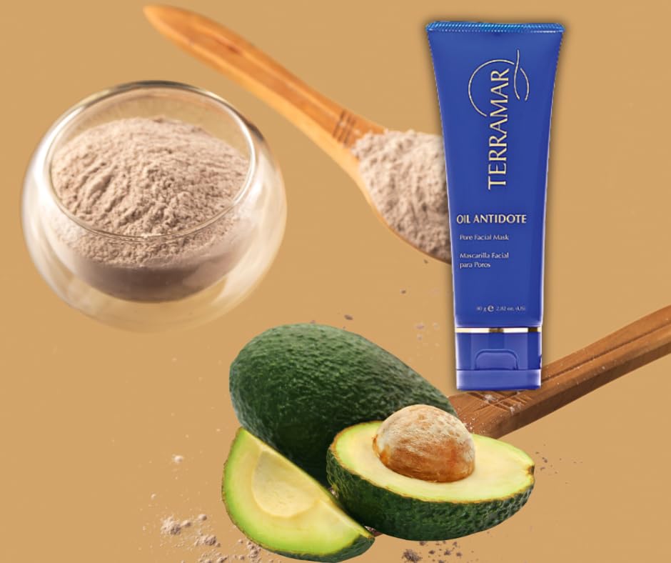 Mascarilla Facial para limpiar los Poros y Exceso de Grasa de Arcillas y Aguacate TerramarBrands
