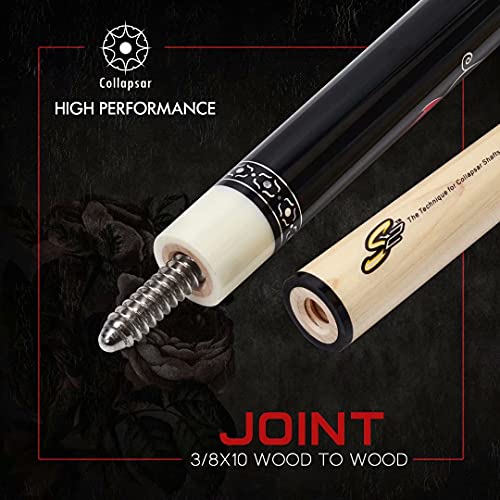 Collapsar Pool Cue With 1X1 Hard Case Low Deflection Technology Billiard Cue Stick Set #TOP3