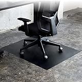 山善(YAMAZEN) チェアマット 椅子 マット 傷防止 シート ゲーミング 100×80cm 1.5mm厚 拭くだけお手入れ チェアーマット 床保護 床 デスクチェアマット ブラック CFM-1080(P)BK)*