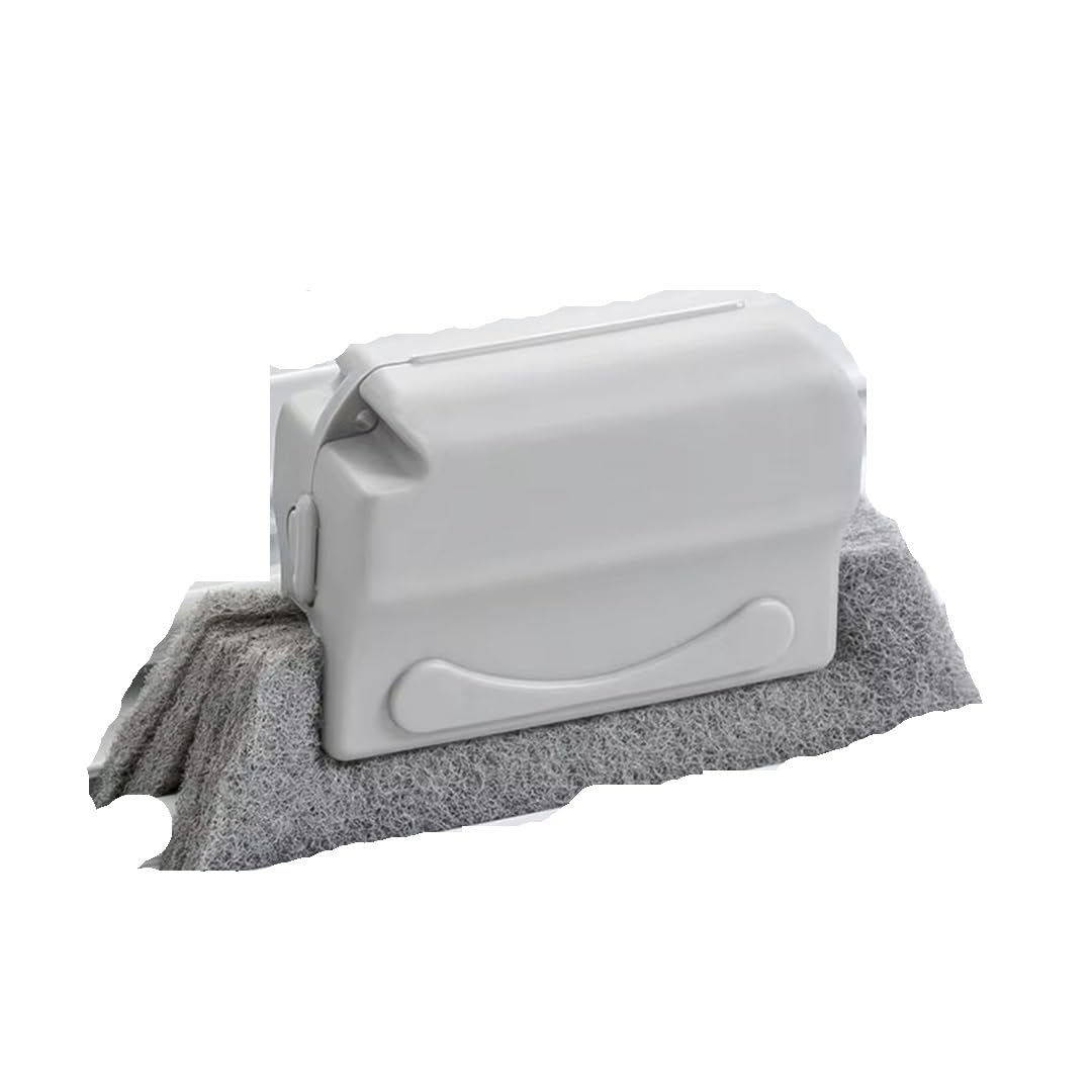 Sunrrafck Grey 1Pc Window Groove Gap Cleaning Brush Set With Track Brushes Dust Scraper Replacement Cloths Reusable Home Tool(Gray)