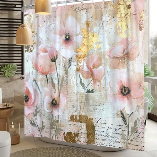 ASDCXZ Vintage Flowers Shower Curtain 180 x 200 cm - Image 3