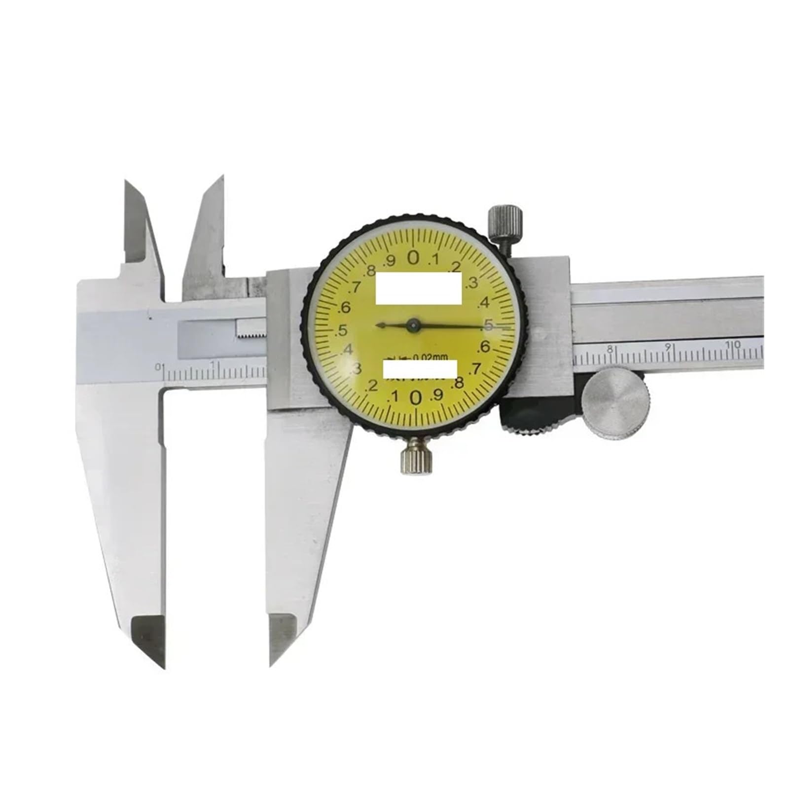 Calibrador de cuadrante 150 mm y 6 pulgadas, resistente a golpes, acero inoxidable endurecido, 4 vías, con estuche plástico(0-200mm 0.02mm)