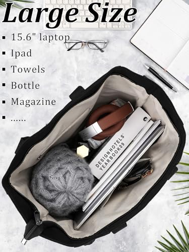 Large Canvas Tote Bag for Women - Durable Tote bags with interior Pocket and Zipper perfect for Travel and Daily Use3