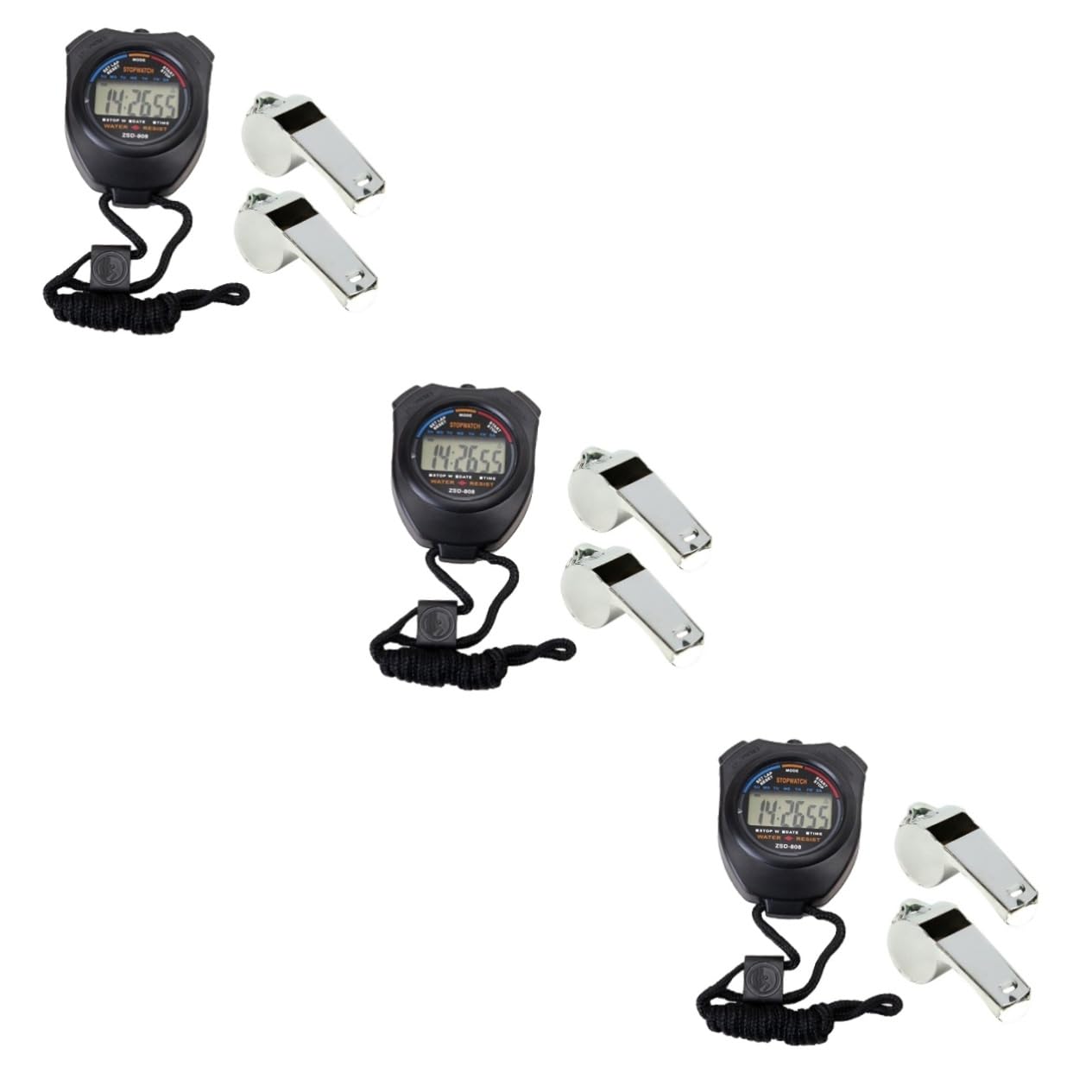 BESPORTBLE Cronometro e Fischietto 3 Pz Cronometro Professionale Timer Elettronico Fischio Gilet Da Pesca a Mosca Cronometri Per Allenatori Sportivo