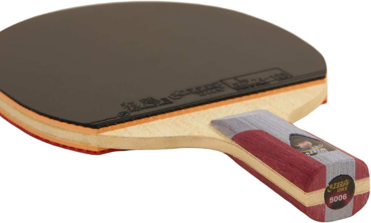 DHS Sports 5 Star Table Tennis Racket H5006 - Penhold, ITTF Approved Paddle, Advanced, 5 Ply Wood Thicker Core, Two Side Hurricane 3 Rubbers
