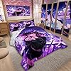 Erosebridal Kids Anime Girl Full Size Bedding Set, Japanese Anime Comforter Set, Cartoon Girl Duvet Insert for Boys Teens Bedroom Decor, Kawaii Japanese Animation Quilt with 2 Pillow Cases - Image 3