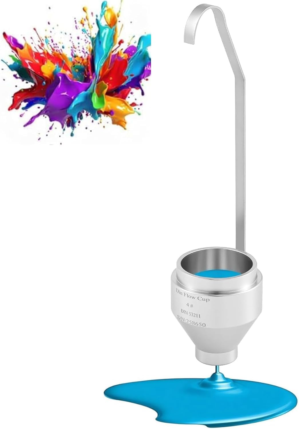 Kubek o lepkości zanurzeniowej, kubek ze stali nierdzewnej, dysza 4 mm, 100 ml, do farby, atramentu, testu lepkości powłoki