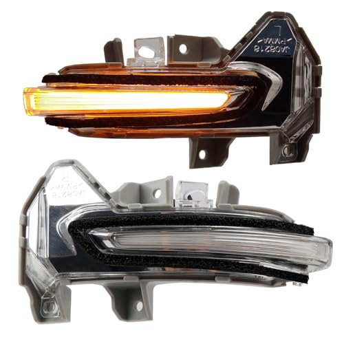 HIGH FLYING 2022 2023 2024 for Toyota Tundra Car Review Side Mirrors LED Sequential Dynamic Blinking Turn Signal Lights 2pcs/Pair (White Lens)