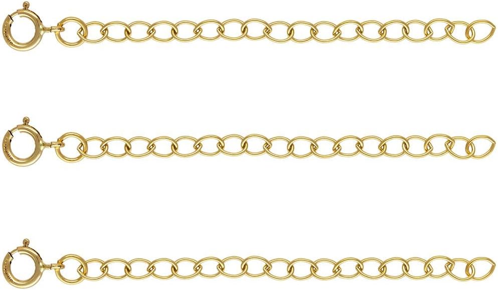 1pc Adabele Real 1/20 14K Gold Filled Chain Extender 2 inch Cable Chain Extension Clasp Removable Adjustable for DIY Craft Necklace Bracelet Anklet Jewelry Making JK8-B2
