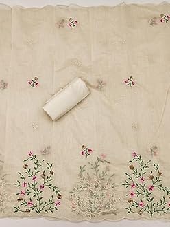 Pandadi Saree Women's Heavy Chanderi Embroidery Work Fancy Unstitched Salwar Suit Dress Material