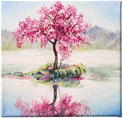 Homemania HM20KNV60x60-242 Tree Picture-Nature and Landscapes-for Living Room, Bedroom, Polyester, Wood, 60 x 3 x 60 cm, Multicoloured