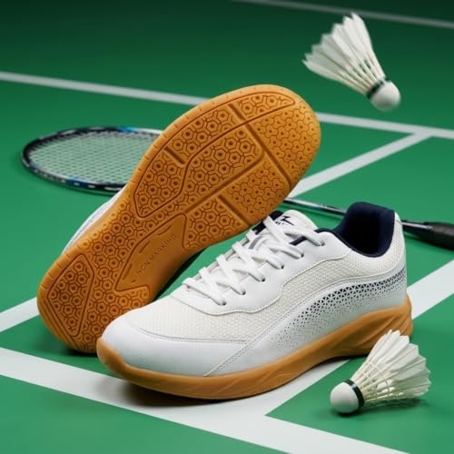 Image of ATHCO Mens Nimble Badminton Shoes for Men - Non-Marking, Anti-Skid Indoor Court Shoes | Lightweight, Breathable & Durable | Ideal for Squash, Volleyball, Basketball & Table Tennis