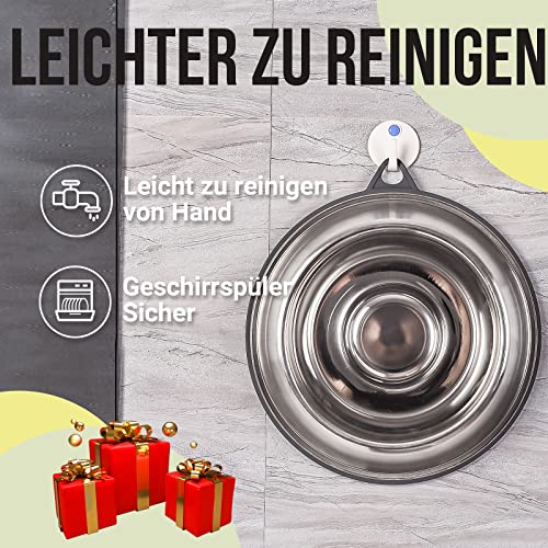 PEGGY11 Edelstahl Slow Feeder Hundenapf | Dauerhaft verklebter Rutschfester Silikonkautschuk