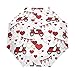 Parapluie Pliable Rouge Scooters et cœurs - Coupe-Vent et Pluie - Ouverture et Fermeture Automatique - Parapluie de Voyage - Protection UV - pour Homme et Femme