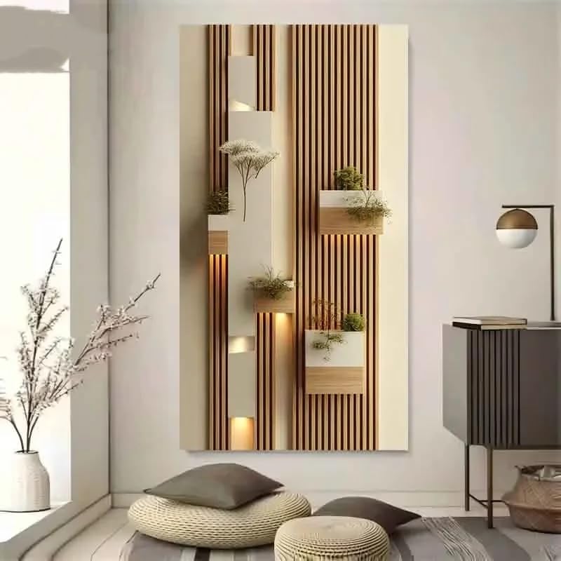 Lienzos impresos, pósteres y láminas botánicas modernas para la decoración del pasillo (70 x 140 cm).