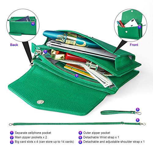 Nuoku Wristlet Clutch Wallet Purse Small Crossbody Bags For Women With Cell Phone Holder Rfid 2 Straps thumb #2