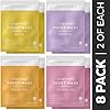 Face-Masks-Skincare-Facial-Mask-with-Collagen-Hyaluronic-Acid-for-Glowing-Skin-Dermatologist-Tested-Charcoal-Face-Mask-for-Moisturizing-Brightening-8-Sheet-Masks Viva Naturals Charcoal Face Mask Set (8 Pack) - Collagen & Hyaluronic Acid Face Mask for Skin Care - Moisturize and Brighten with 4 Varieties of Facial Sheet Mask