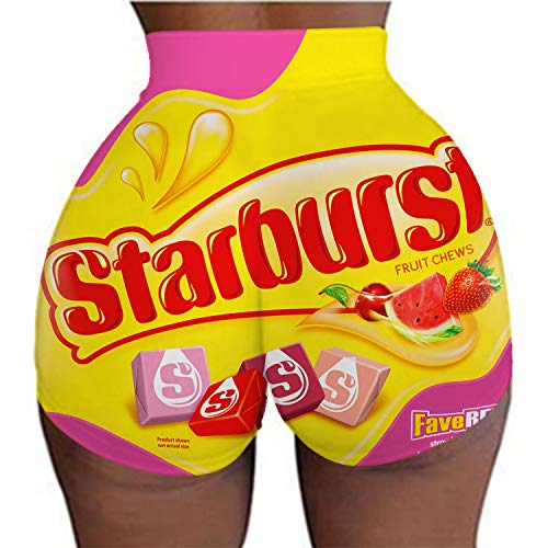 XFVSDXSWomen's 3D Printed Booty Shorts High Waisted Yoga Shorts Sports Leggings