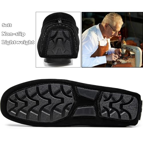 Men's Suede Leather Dress Loafers Slip On Casual Shoes Lightweight Soft Penny Loafers Driving Shoes Classic Moccasins3