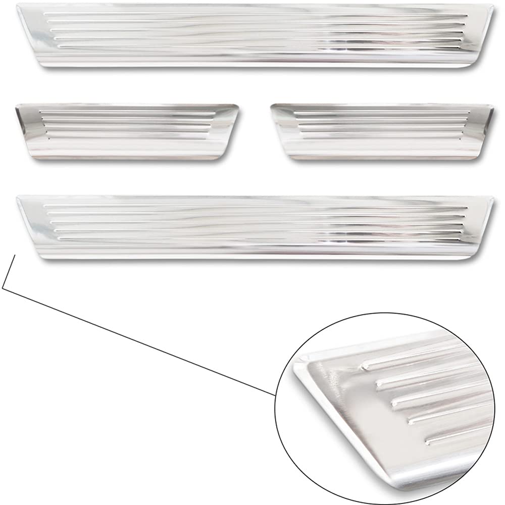 Avisa Ochraniacze progów drzwi Inox kompatybilne z Dacia Sandero III 2020 - w zestawie Stepway "Lines" - 4-częściowe