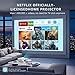 Netflix Officially 4K Smart Projector with WiFi and Bluetooth, AI Auto Focus 800 ANSI 1080P Native Portable Outdoor Indoor Home Video Projectors - White
